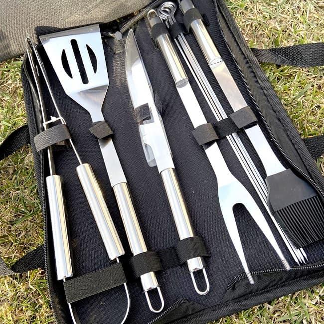 Набор инструментов для барбекю «BBQ» 9 предметов в сумке - фото 2 - id-p129465213