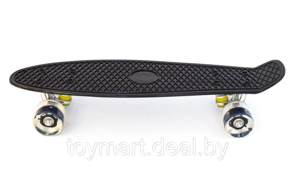 Скейтборд (пенни борд) чёрный - Zippy Board, светящиеся колёса, 120/2mi - фото 4 - id-p150611954