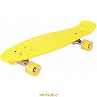 Скейтборд (пенни борд) желтый - Zippy Board, светящиеся колёса, 120/3mi