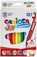 Фломастеры Carioca Joy, 12 цветов, картонный футляр, европодвес, арт.40614