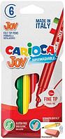 Фломастеры Carioca Joy, 6 цветов, картонный футляр, европодвес