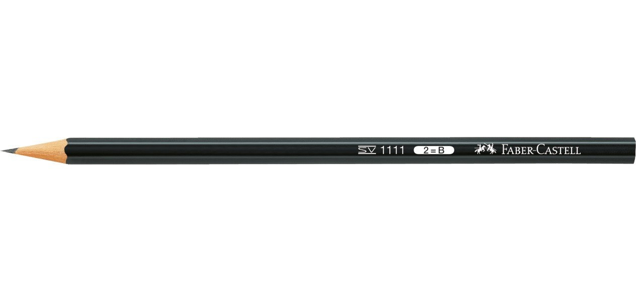Деревянный карандаш чернографитный Faber-Castell 1111, без ластика, твердость B