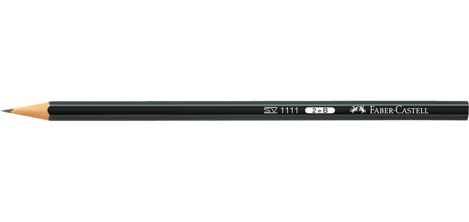 Деревянный карандаш чернографитный Faber-Castell 1111, без ластика, твердость B, фото 2