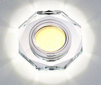 Точечный врезной светильник LBT D0801L-1+LED-серебро (silver) MR16 со светодиодной подсветкой