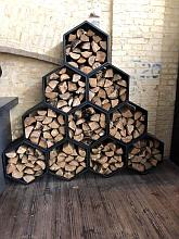 Шестигранная стойка для складирования и хранения дров в виде Пчелиных сот, 450х365х530мм