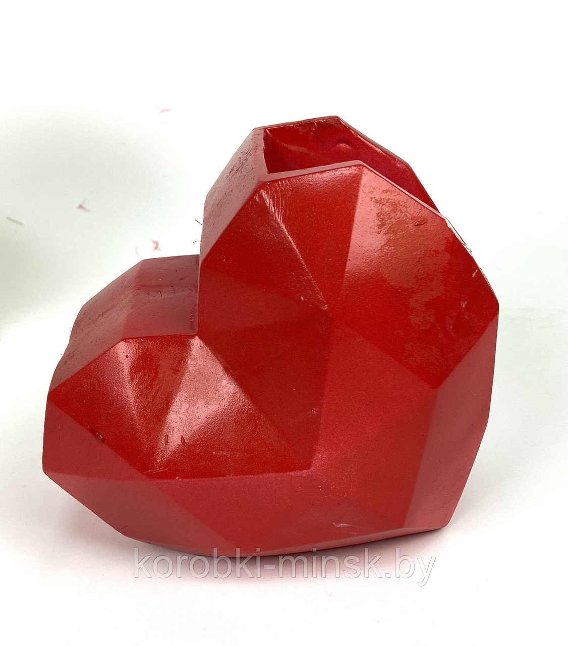 Фигура гипсовая Сердце-ваза Н19*13см; глубина 8,5см Красный - фото 1 - id-p150649255