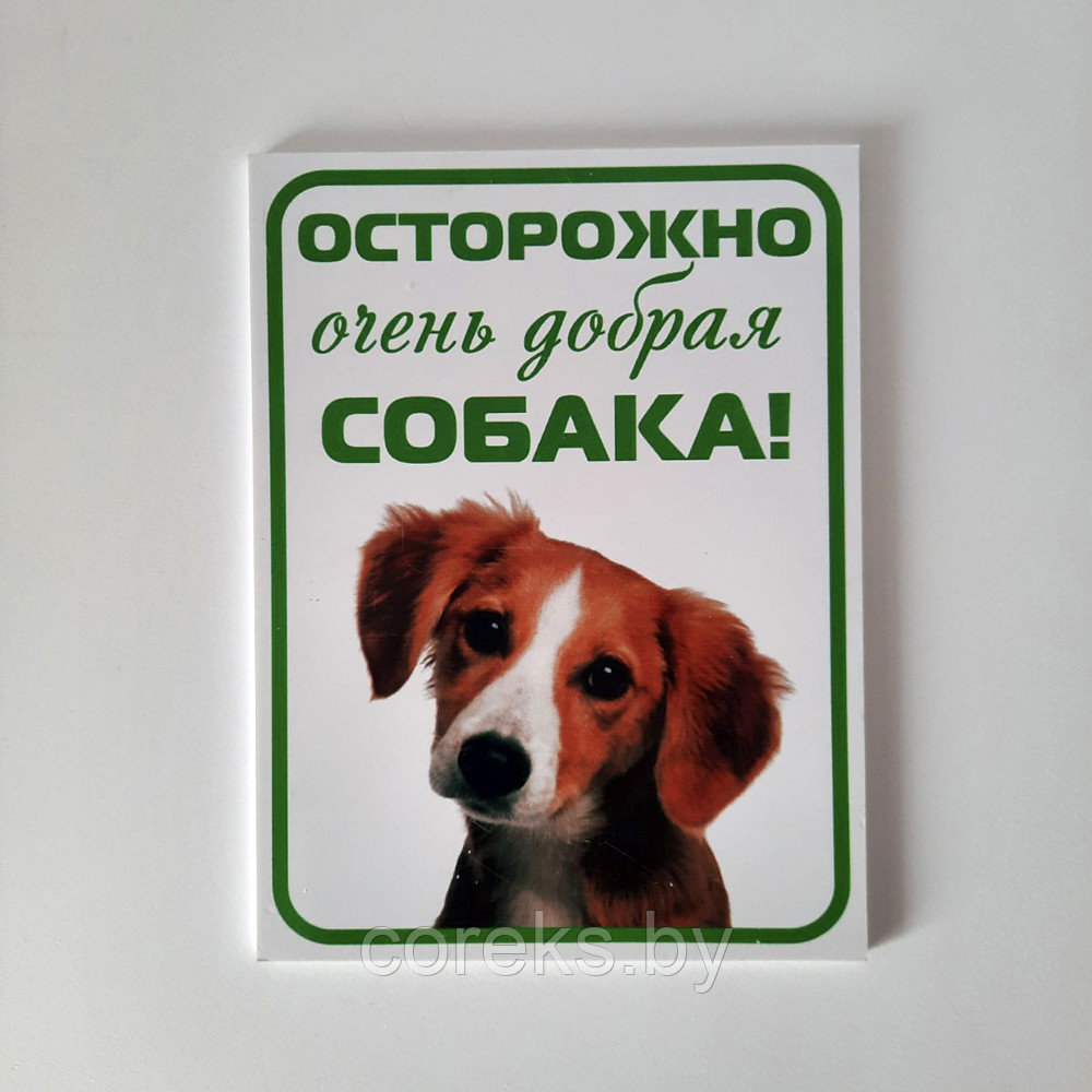 Табличка "Осторожно добрая собака" (15*20 см) - фото 1 - id-p150653588