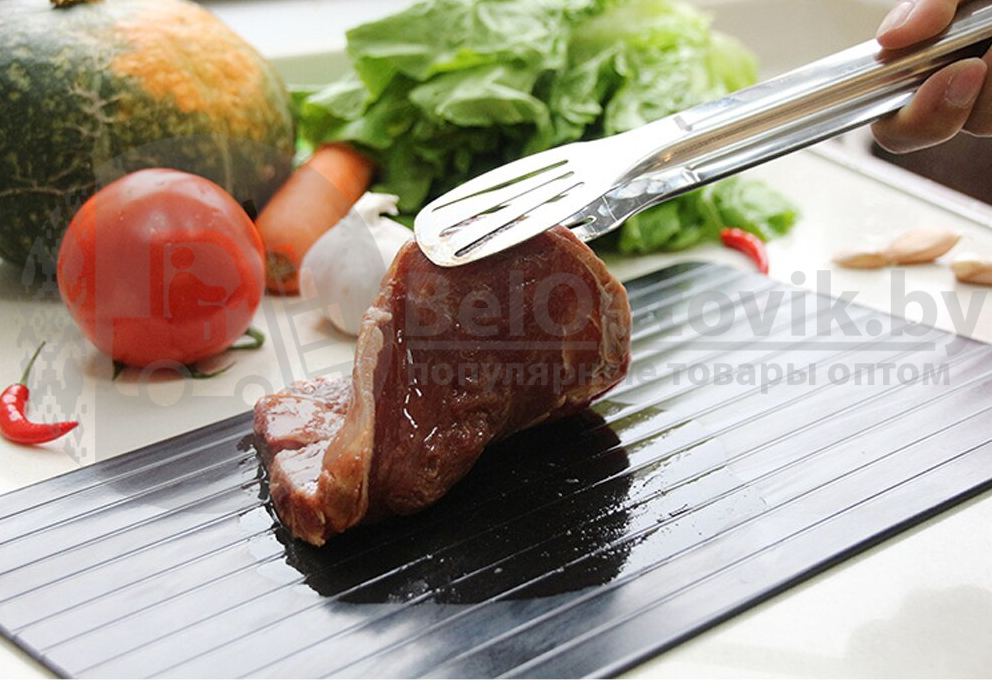 Уникальный коврик для быстрой разморозки мяса Defrost Express 20.5х16.5 см - фото 5 - id-p150653547