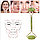 Скребок + 2 ролика для массажа Гуаша нефритовый (Набор 3 в 1) Цвет зеленый, фото 5