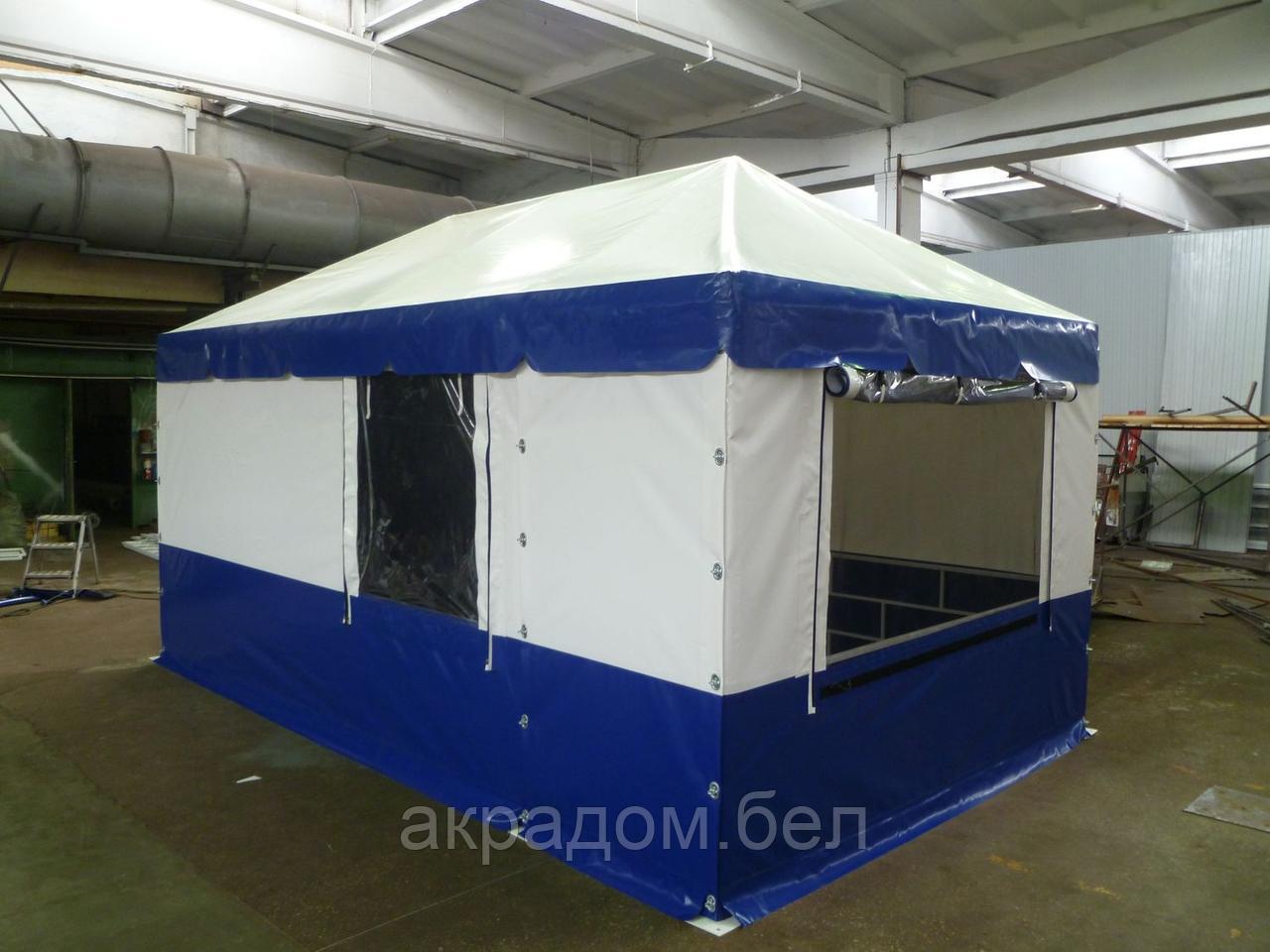 Торговая палатка 3х4м из тента ПВХ двухскатная крыша , производство.
