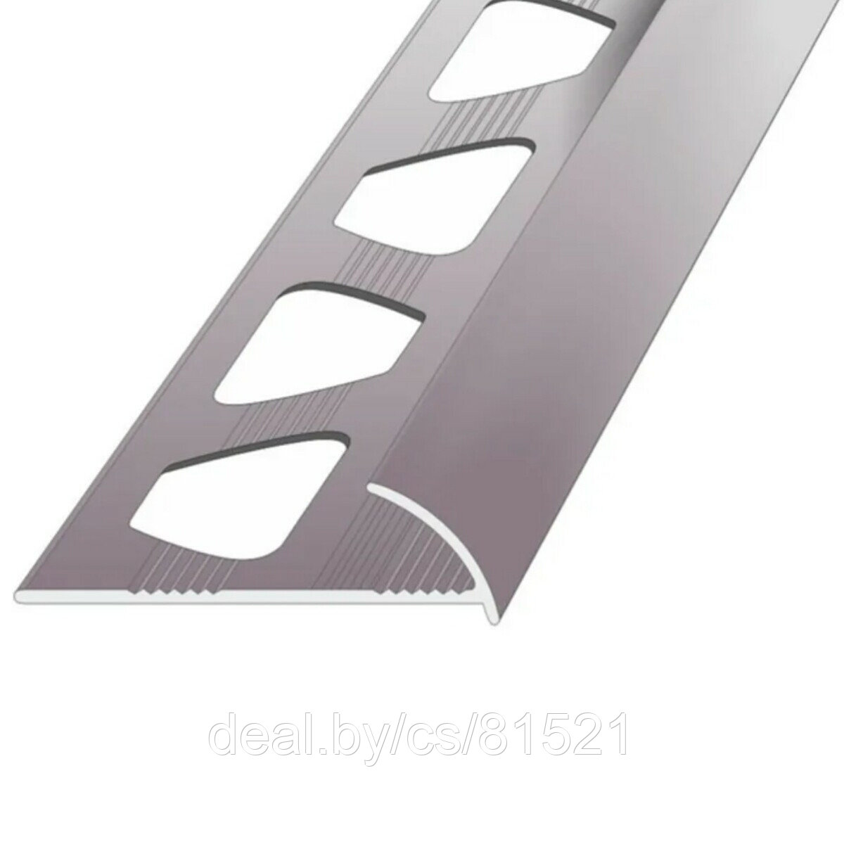 Уголок для плитки полукруглый наружный анод. серебро 8мм, длина 270см