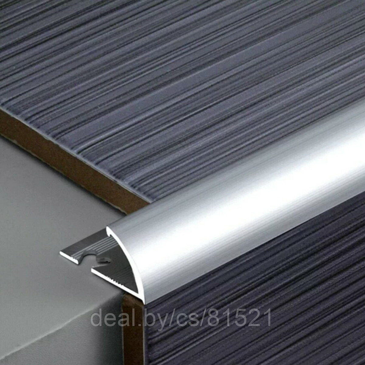 Уголок для плитки из алюминия полукруглый наружный анод. серебро 10мм, длина 270см