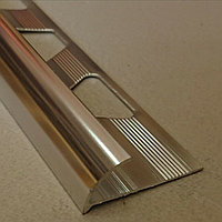 Уголок для плитки из алюминия полукруглый наружный глянец  10мм, длина 270см, фото 1
