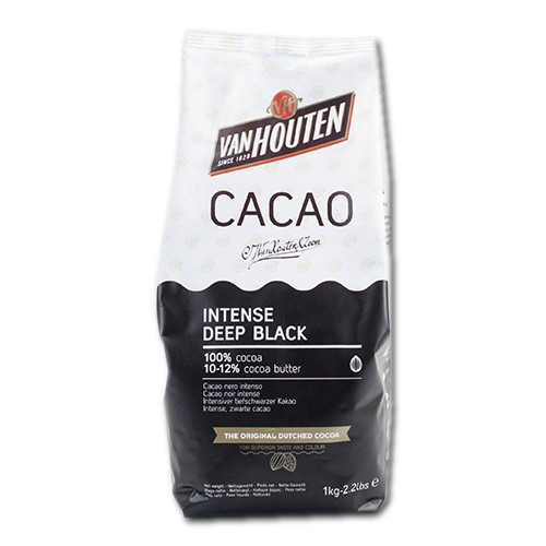 Какао-порошок алкализованный 10-12% VANHOUTEN Intense Deep Black (черный), 1 кг