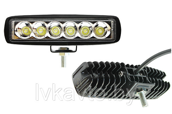 Фара светодиодная п/т и рабочего света, 10-30V, 18W (160х46мм, 6 LED) - фото 1 - id-p150714215