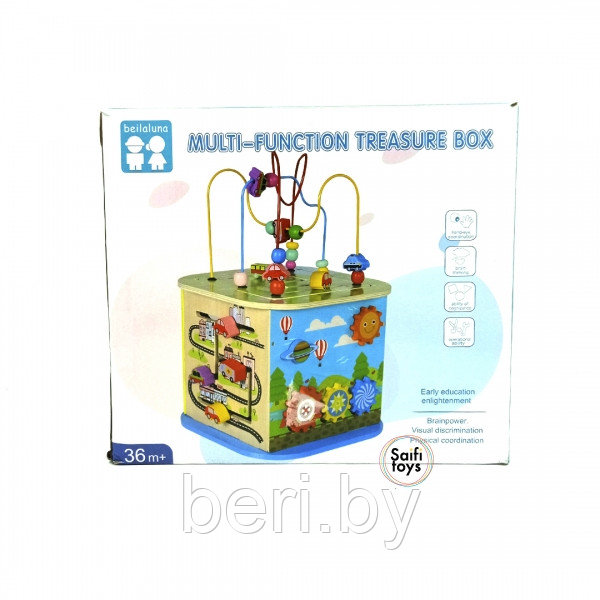 230 Развивающий куб, бизикуб, "Treasure box", сортер, куб, логический лабиринт, пазлы - фото 3 - id-p150729082