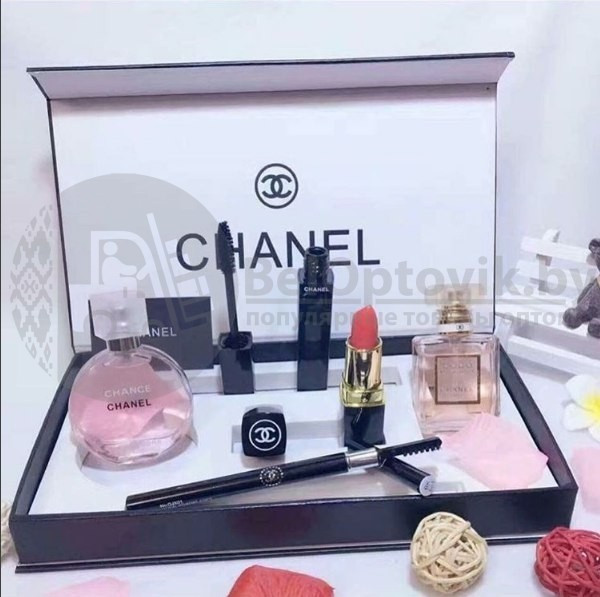 Подарочный набор CHANEL 5 в 1 (туал.вода Chance, туал.вода Coco mademoiselle. тушь, помада, карандаш) - фото 8 - id-p93847730