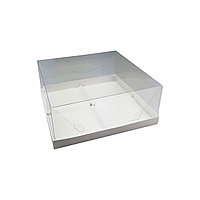 Коробка для 4 муссовых пирожных с пластиковой крышкой (Россия, 190х190х80 мм) 070560