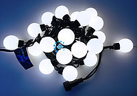 Светодиодная гирлянда большие шарики Rich LED 5 м, 20 шариков, 220 В, соединяемая, белая, черный провод,