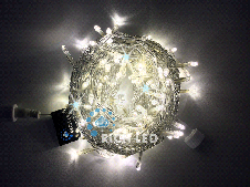 Светодиодная гирлянда Rich LED 10 м, 100 LED, 24 В, соединяемая, теплая белая, мерцающая, прозрачный провод