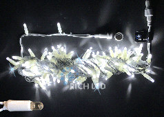 Светодиодная гирлянда Rich LED 10 м, 100 LED, 24В, соединяемая, влагозащитный колпачек, белая, мерцающая,
