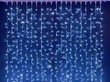 Светодиодный занавес (дождь) Rich LED 2*3 м, влагозащитный колпачок, мерцающий, белый, белый провод,