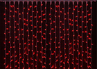 Светодиодный занавес (дождь) Rich LED 2*6 м, влагозащитный колпачок, красный, белый провод,