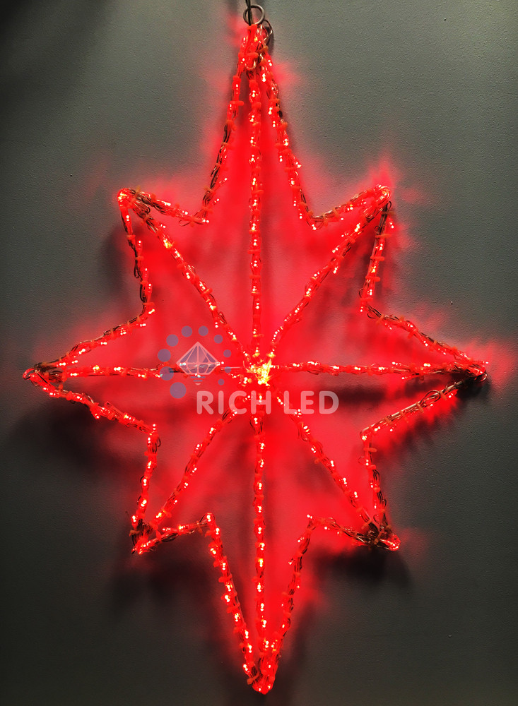 Звезда светодиодная 60 см, красная, 200 LED, 220 В.