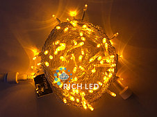 Светодиодная гирлянда Rich LED 10 м, 100 LED, 24 В, соединяемая, желтая, прозрачный провод,