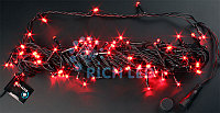 Светодиодная гирлянда Rich LED 10 м, 100 LED, 24 В, соединяемая, красная, черный провод,