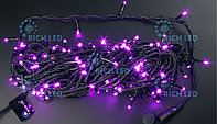 Светодиодная гирлянда Rich LED 20 м 2-канальная, 200 LED, 220 В, розовая, черный провод, соединяемая,