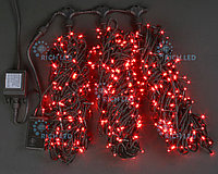 Светодиодная гирлянда Rich LED 3 Нити по 20 м с 2-х канальным контр., 600 LED, 24 В, красная, черный провод,