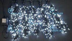 Светодиодная гирлянда Rich LED 5 Нитей по 20 м, 1000 LED, 24 В, белая, черный провод,