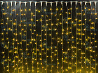 Светодиодный занавес (дождь) Rich LED 2*9 м, желтый, черный провод,