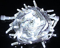 Светодиодная гирлянда Rich LED 10 м, 100 LED, 220 В, соединяемая, белый резиновый провод, белая