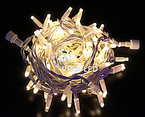 Светодиодная гирлянда Rich LED 10 м, 100 LED, 220 В, соединяемая, белый резиновый провод, теплая белая