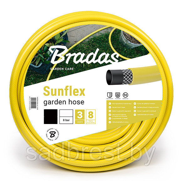 Шланг поливочный садовый Брадас Санфлекс Sunflex Bradas 3/4" 50 м - фото 1 - id-p150758428