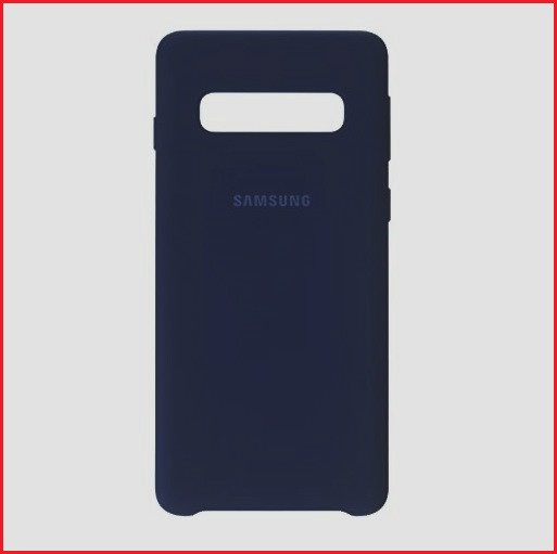Чехол-накладка для Samsung Galaxy S10 Plus / S10+ SM-G975 (копия) Silicone Cover темно-синий