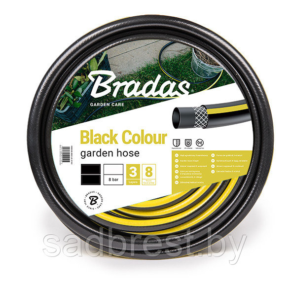 Шланг поливочный садовый Брадас Блэк Bradas Black Colour 3/4" 50 м