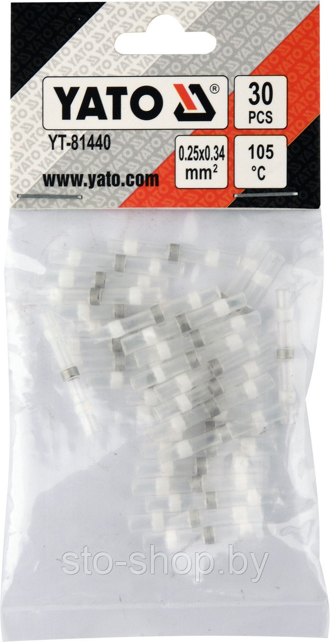 Термоусадочные гильзы с оловом 0.25х0.34мм2 Yato YT-81440 (набор 30шт)