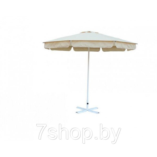 Зонт Митек 3,0 м с воланом (стальной каркас с подставкой, стойка 40мм, 8 спиц 20х10мм, тент OXF 240D) - фото 1 - id-p83585250