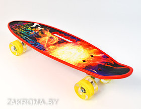 Акция! Скейт Pennyboard пенниборд принт скейтборд большой 58*16 см , высокопрочный пластик, колеса PVC