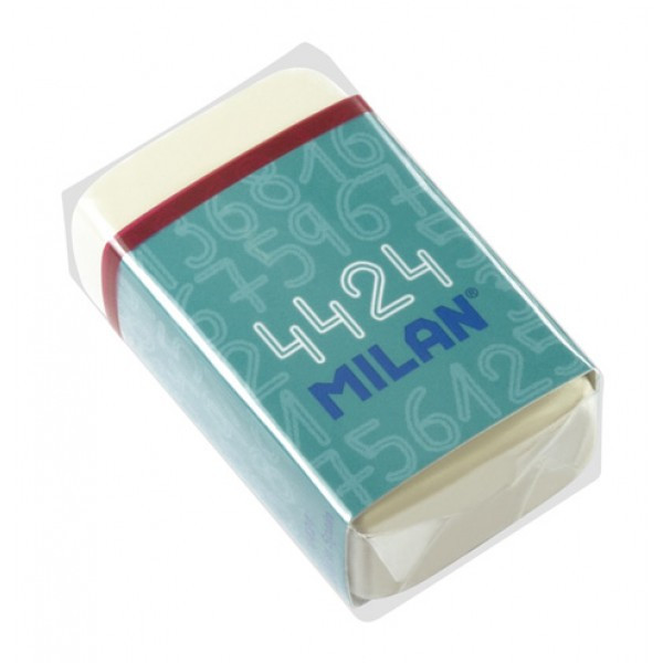 Ластик Milan "4424", прямоугольный, синтетический каучук, картонный держатель, 39*23*13мм, CMM4424(работаем с - фото 2 - id-p113244943