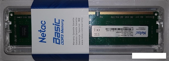 Оперативная память Netac Basic 4GB DDR3 PC3-12800 NTBSD3P16SP-04, фото 2
