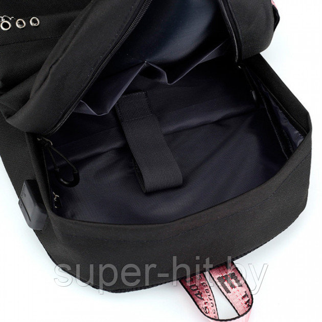 Рюкзак с зарядным кабелем и кабелем для наушников Tik Tok (цвета - черный, розовый) - фото 7 - id-p150853765