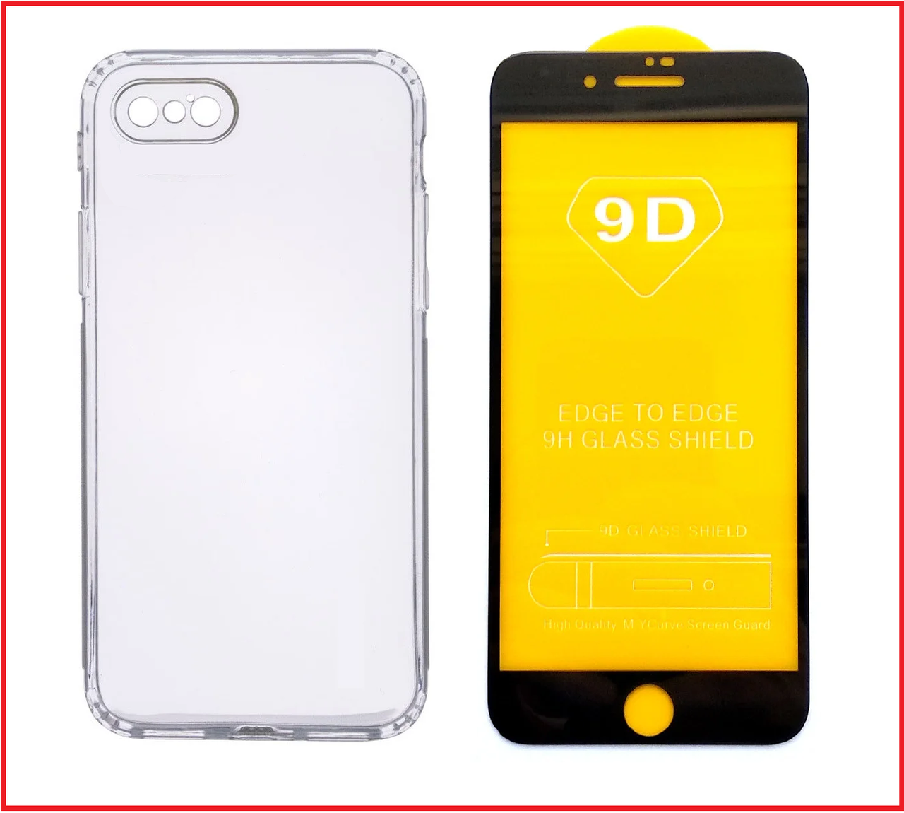Чехол-накладка + защитное стекло 9D для Apple Iphone 7 Plus / 8 Plus - фото 1 - id-p150895775