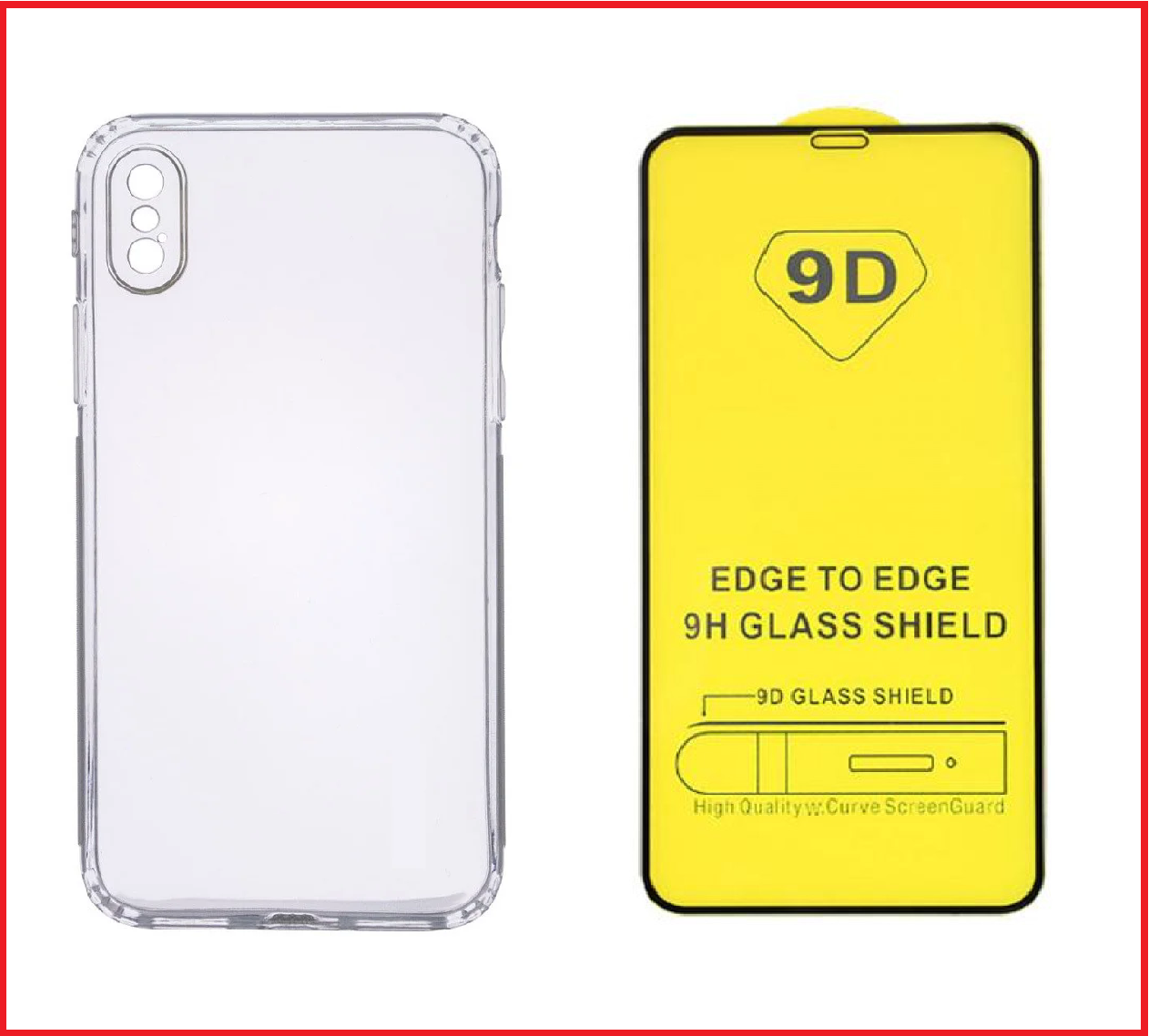 Чехол-накладка + защитное стекло 9D для Apple Iphone XR