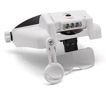 Бинокуляр Лупа-очки с подсветкой 3 LED helmet magnifier MG 81000S, фото 2