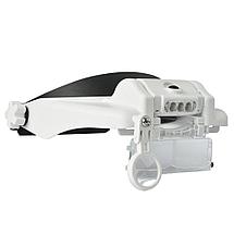 Бинокуляр Лупа-очки с подсветкой 3 LED helmet magnifier MG 81000S, фото 3