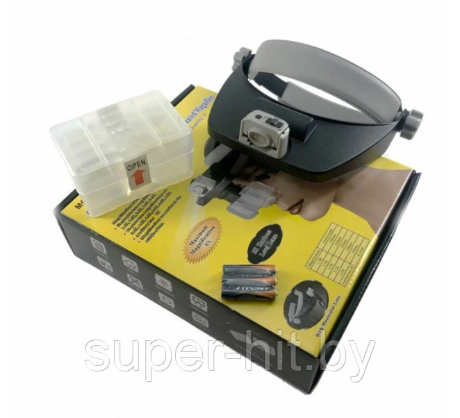 Бинокуляр 5led cold and warm light Source head-mounted magnifier MG81001RD - фото 4 - id-p150898797